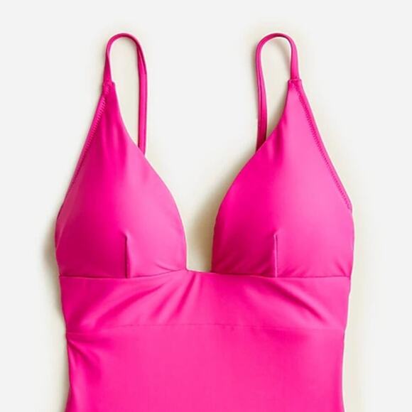 🆕 J. Crew PINK One Piece Sexy V Neckline Swimsuit Plus Barbie Classic 14 NWT - Picture 4 of 13